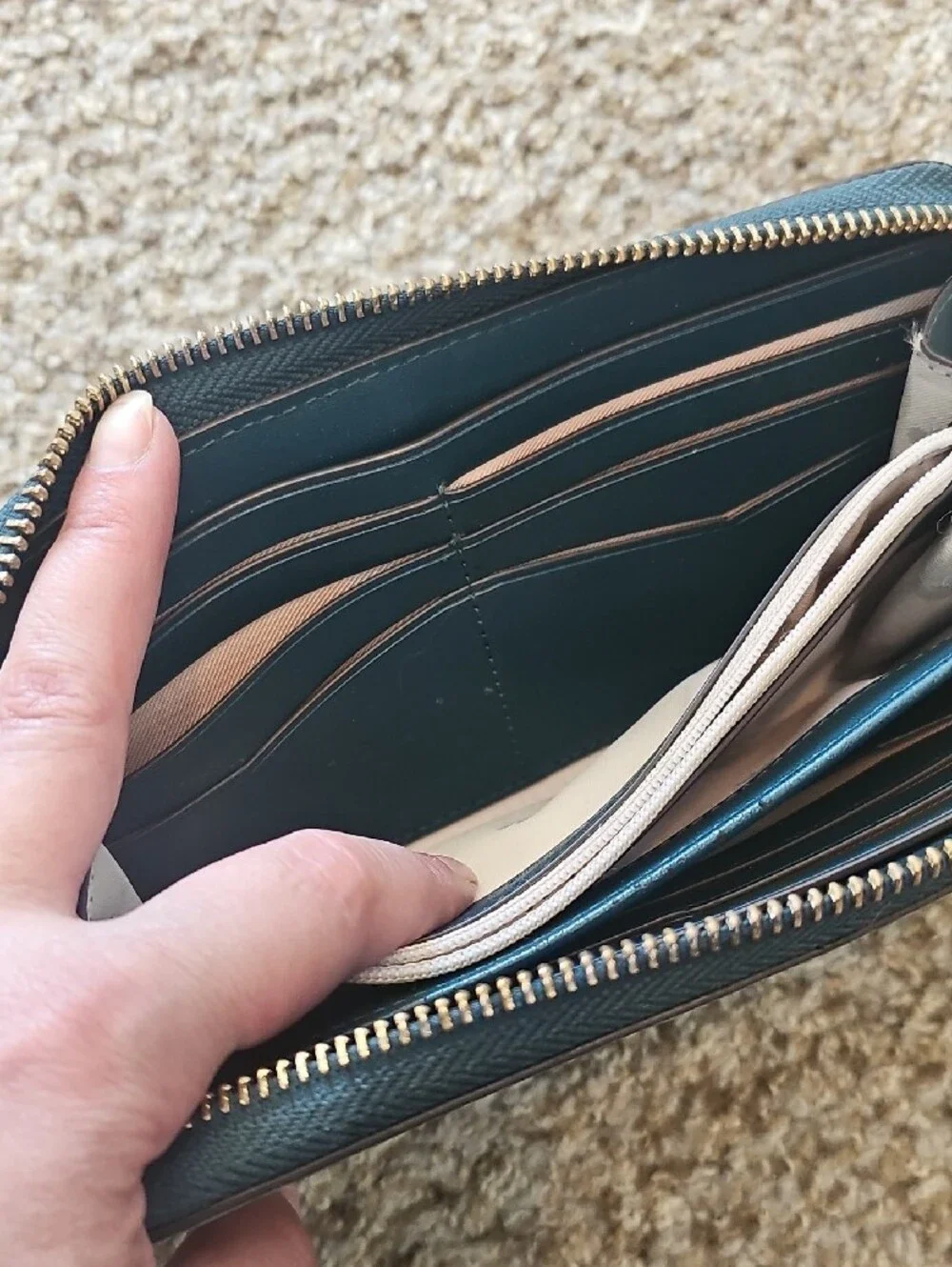 kate spade Two-Tone Teal and Light Blue Zip Wallet